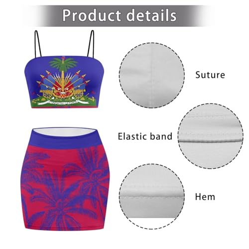 Image of 2025 Sexy Spaghetti Strap Crop Tops and Bodycon Skirt Casual 2 Piece Set S-4XL