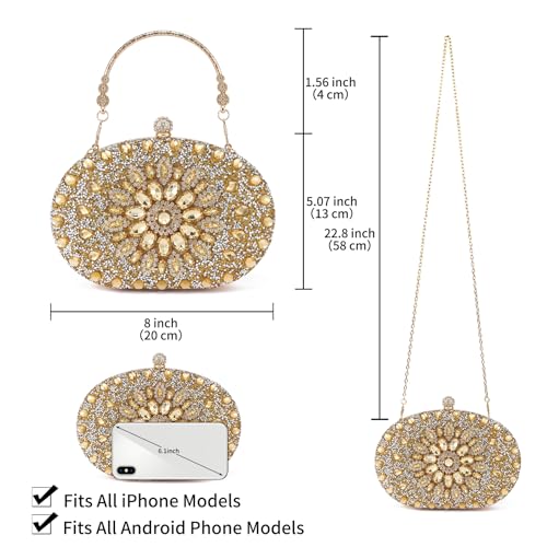 Image of Sparkly Women's Evening Clutch Purses Rhinestone Bag Luxury Handbags For Weddings Formal Prom Party