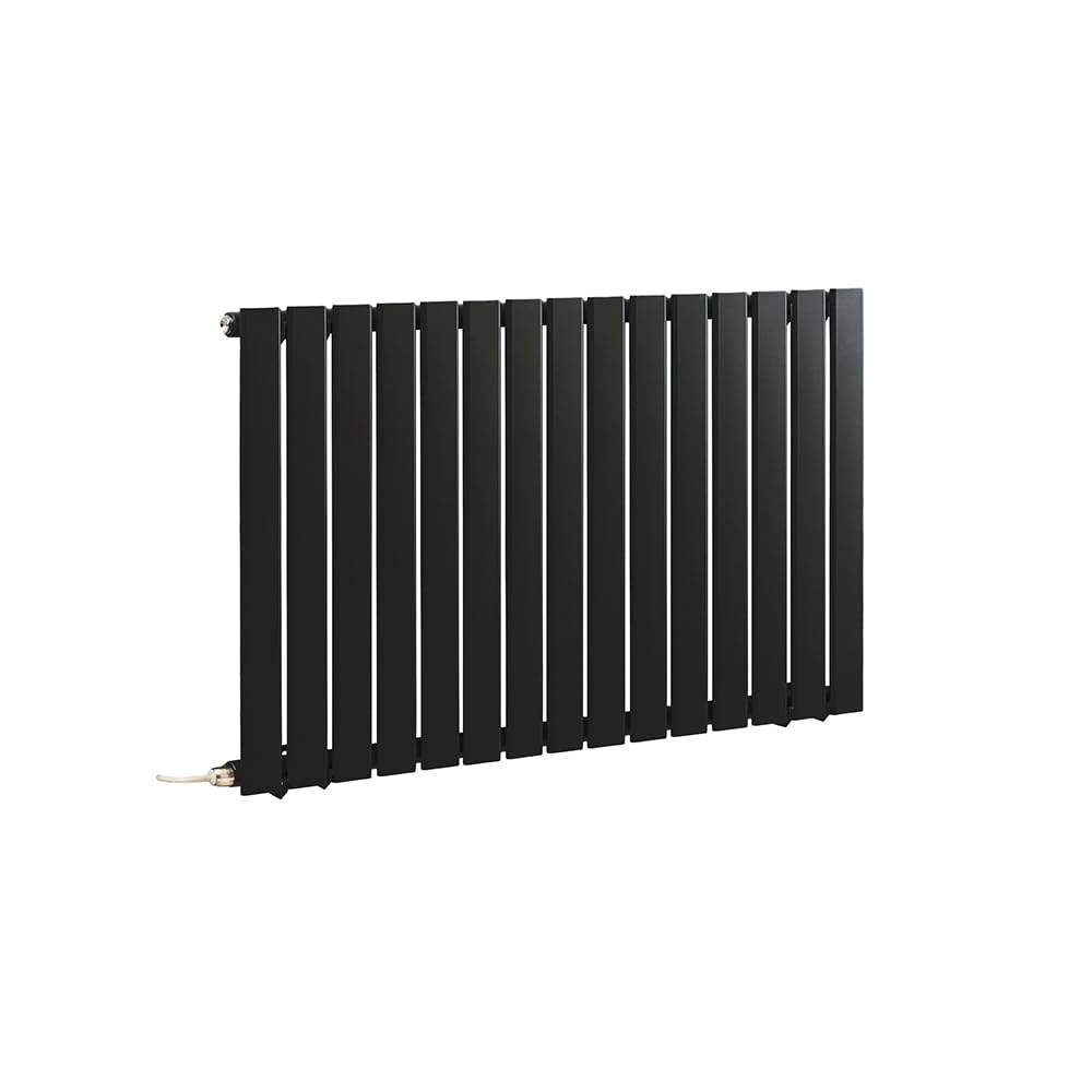 MILANO 800W Black Horizontal Single Flat Panel Electric Radiator 635x980mm