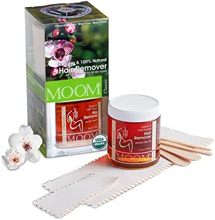 MOOM - Organic Hair Remover Kit, All-Natural Glaze for whole Body, Underarm and Bikini Hair Removal, Infused with Tea Tree Oil, Ideal for sensitive skin, Modern Body Wax Alternative for coarse and fine hair, 6 ounces