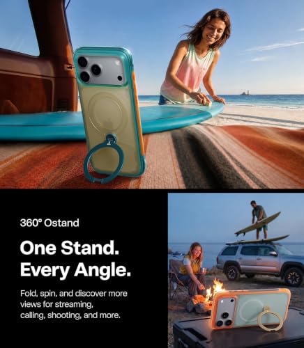 TORRAS Q3 Air for iPhone 18 Pro Max Case, 360 Magnetic Stand-Coral Breeze - image 5