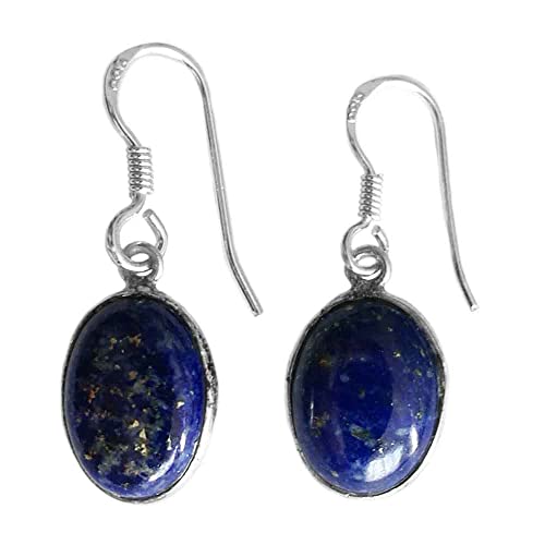 Boucles d'oreilles lapis-lazuli véritables bijoux argent 925 femme