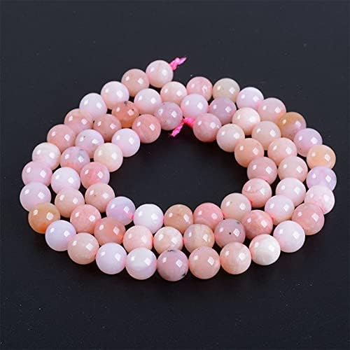 Peruvian Pink Opal 6mm perles de qualité supérieure en pierre fine véritable - 4