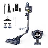 VICSONIC Akku Staubsauger-Staubsauger 30KPA/480W,S7 Staubsauger Kabellos,Starke Saugleistung bis zu 65 Min Laufzeit, 7-in-1 Staubsauger Beutellos, Smartes Touch Display, 180 ° Faltbar, 4 Leistungstufe