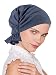 Abbey Cap Womens Chemo Hat Beanie Scarf Turban Headwear For Cancer Cotton Medium Denim