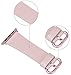 JSGJMY Compatible with Apple Watch Band Women Genuine Leather Replacement Strap for Iwatch Series 5 4 3 2 1 Sport Edition (Soft Pink/Rose Gold Aluminum, 38mm 40mm S/M)