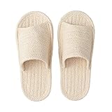 indische baumwolle schals Zimmer-Sandale MUJI Jka42a0s Sandalen aus indischem Baumwoll-Mischgewebe, offene Zehenpartie, Natur, Medium