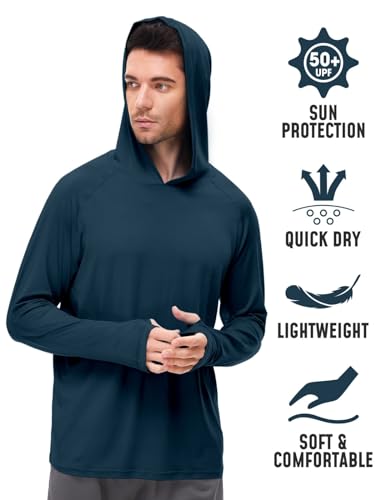 JumGear camisas de sol masculinas com capuz spf ​​uv camisas de manga longa rash guard para homens p