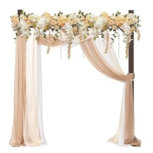 PlusFive Wedding Arch 2.28M, Square Wood Wedding Arch Backdrop Stand, Garden Arbor, Big Wooden Wedding Arch Frame for Proposal Wedding Birthday Valentine’s Day Outdoor Indoor Garden Decor, Rustic Boho