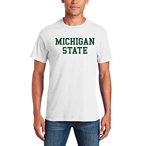 As01 - Michigan State Spartans Basic Block T Shirt - X-Large - White #TOP3
