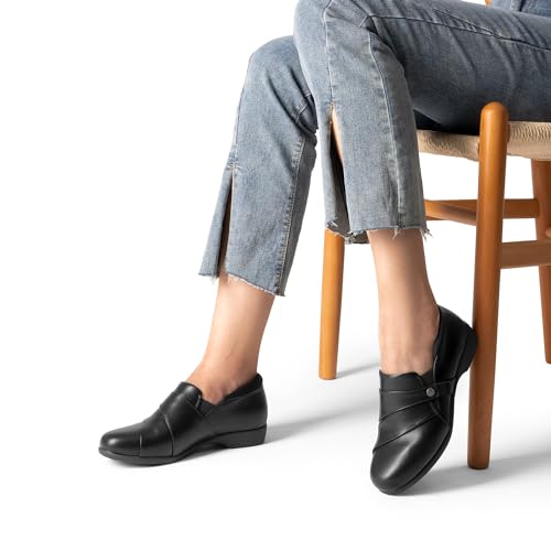 Image of DREAM PAIRS Loafer for Women Slip-on Comfortable Dressy Loafers Business Casual Work Office Loafer Shoes Faux Leather Round Toe with Arch Support
