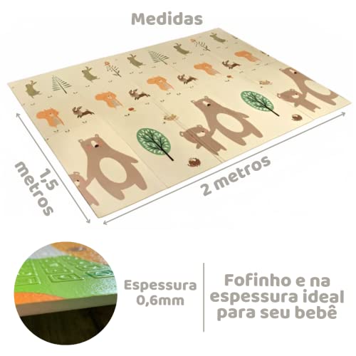 Tapete Infantil Emborrachado Dobrável Atividades Educativo Tema Girafinha