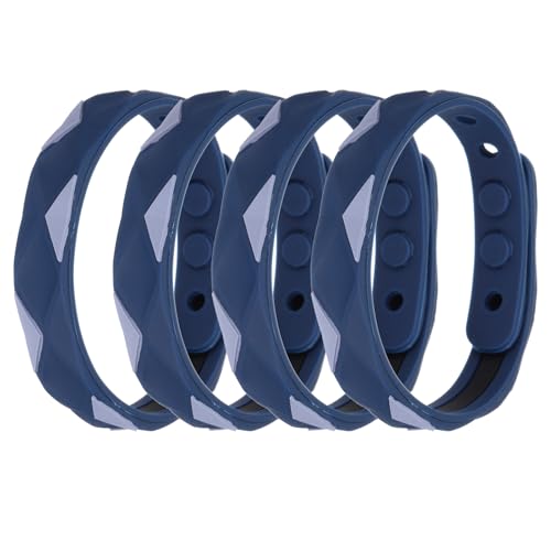 Image of MECCANIXITY Anti Static Bracelet, 0.5 inchX9 inch Adjustable Anti Static Wristband Silicone Balance Energy Sport Bracelets for Eliminate Static, Blue 4Pack