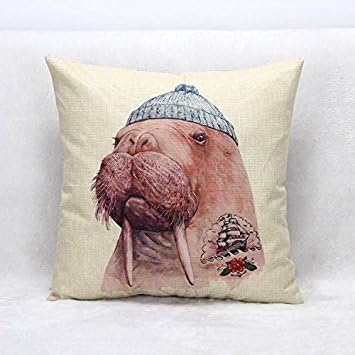 Mr. Flax Animal Home Office Sofa Cushion By Pillowcase Mr. Walrus¡­…