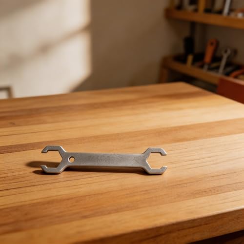 Rackumic Doppelendschlüssel, starke Stahlkonstruktion, Fußbodenheizung, Verteilerventil, Einsteller, bequemer Griff für Hausbau, Wartungsaufgaben, 20,6 cm, silberfarben (Größe 27–29 mm)