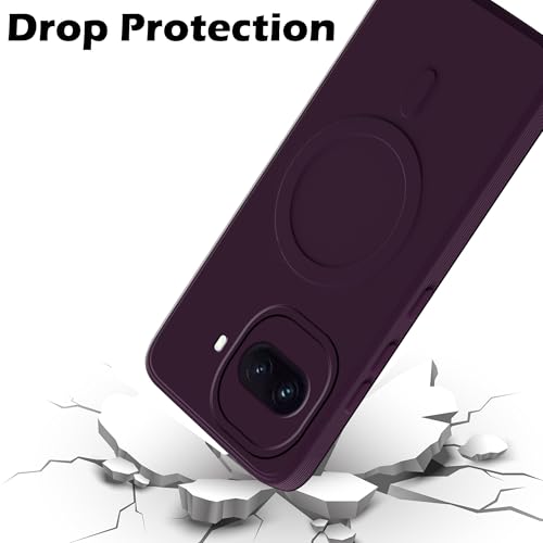 Image of amazon basics Back Cover for IQOO 15R 5G Soft Matte Silicone Mag-Safe Design (Mag-Safe Not Support) Camera Protection | Slim Fit Bumper Cover (Purple)