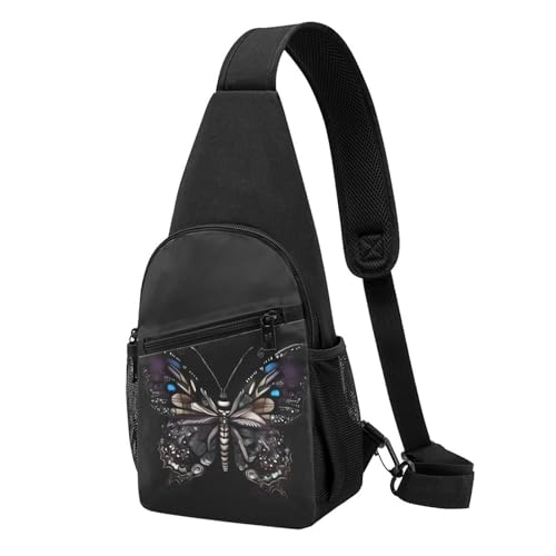 Sac à dos de voyage noir imprimé papillon pour s'évader en toute légèreté au quotidien
