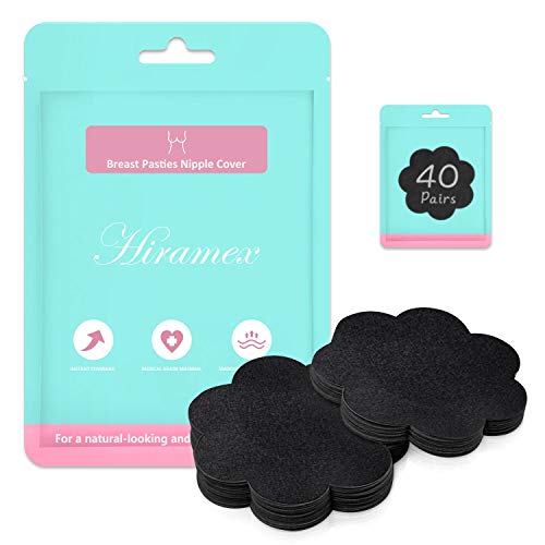 40 Pairs Nipple Breast Covers, Disposable Breast Pasties Adhesive Bra Nippleless Cover (Black)
