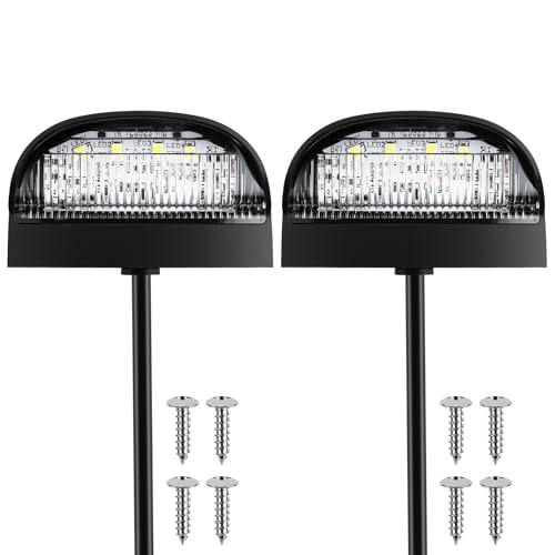 EYPINS 2x LED Kennzeichenbeleuchtung Anhänger IP67 Wasserdicht 12-24V Universal Nummernschildbeleuchtung 6000K SMD-LED Kühles Weiß Licht E-geprüfte Kennzeichenleuchte für Anhänger LKW Motorrad