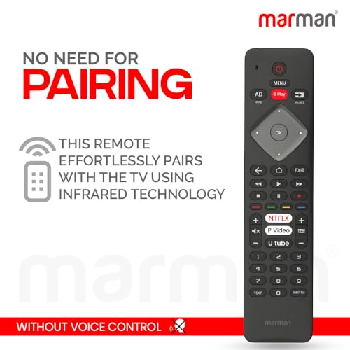 Image of marman Compatible with Philips Smart TV Remote Control Original RM-L1285 Suitable for Models 32PHT5813S /94 43PFT5813S /94 50PUT6103S /94 4K LED UHD Television Without Voice Command