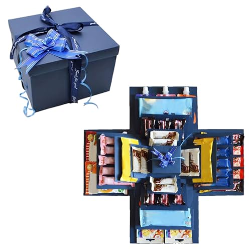 lomdung Caja de Regalo Sorpresa, Caja Explosiva con Cinta y Lazo, Cajas de Regalo Creativa de 5 Capas, Cajas Explosiva de 5 Capas para Bricolaje, 23 X 23 X 16 CM, para Cumpleaños, Boda, San Valentín lomdung Caja de Regalo Sorpresa, Caja Explosiva con Cinta y Lazo, Cajas de Regalo Creativa de 5 Capas, Cajas Explosiva de 5 Capas para Bricolaje, 23 X 23 X 16 CM, para Cumpleaños, Boda, San Valentín