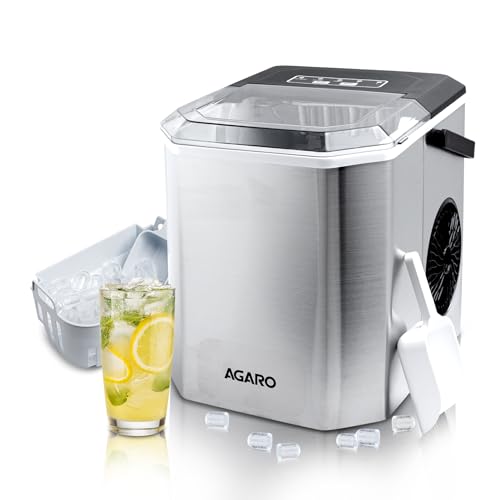 AGARO Regal Ice Maker, Compact Ice Maker, 1.2L water Tank, 9 Pcs bullet Ice Cube at a time,...