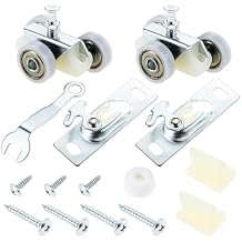 Pocket Door Top Hanger Rollers, 2 Pack Sliding Door Wheels Replacement for Johnson Part 1125 & 1500 Hardware Kit with Pocket Door Wrench and Screws, 200lbs Capacity