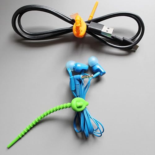 Bridas de silicona reutilizables organizador cables colores bolsas alimentos 50 uds 6