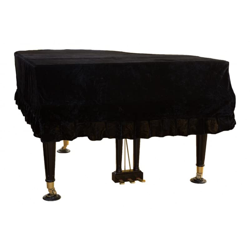 Staubschutz Für Klaviertastatur, Flügelabdeckung Aus Weichem Ve-Lvet, Vollständiger Staubschutz Für Klavier Mit Makramee/Black/210-220Cm