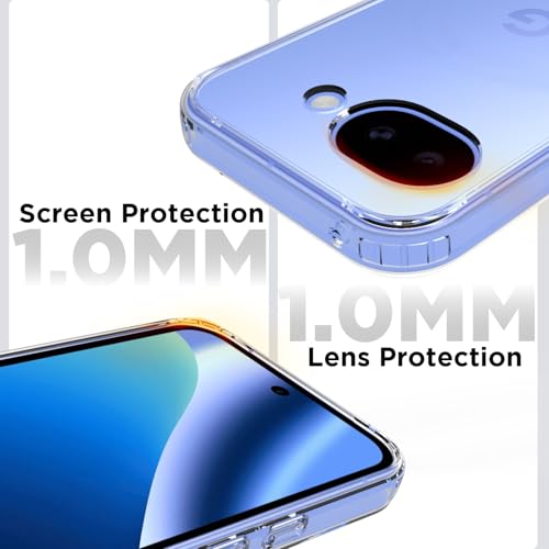 Image of RIGGEAR Shockproof Clear Hybrid Armor Back Cover Case Compatible with Google Pixel 10a (Transparent PC and TPU Bumper)