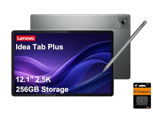 Lenovo Idea Tab Plus AI Tablet, 12" 3K QHD+, Tab Pen Plus, 8GB RAM, 256GB | 128GB+128GB SD Card, 8-Core MediaTek, Touchscreen,13-Hr Long Battery Life, Lightweight, for Students & Gaming, Android OS