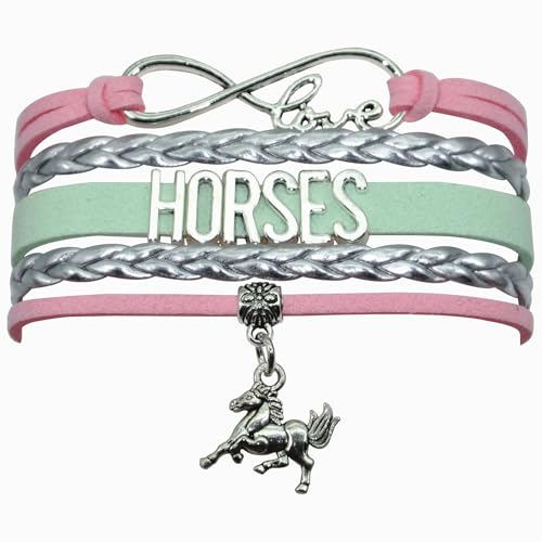 Vikitoriously Horse Bracelet - Infinity Love Horman Charm Bracelet For Adult Horse Lover