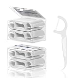 Holy Rose Dental Floss Case with 100 Floss Picks -2 Box 200 Count Flossers- Flat Line Design - Portable and Hygienic Oral Care Dispenser Set for Teeth and Gums - Dental Cleaning Tool.