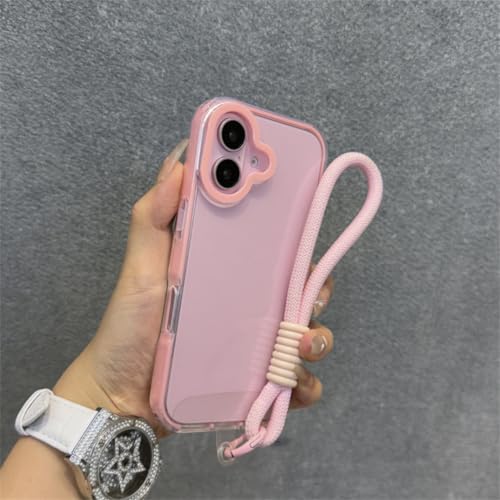 Coque antichute iPhone 14 Pro double couche rose : évitez les bris d'écran avec dragonne