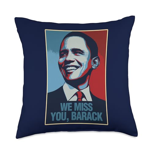 We Miss You Barack Obama Portrait Throw Pillow