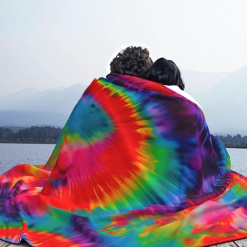 Couverture flanelle légère voyage et canapé plaid tie-dye - 7