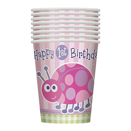 9oz Ladybug 1st Birthday Party Cups, 8ct