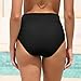 V Cut Bikini Bottoms for Women Full Coverage High Waisted Bathing Suit Swim Bottoms Cross V Front Swimsuit Hot Pink Large