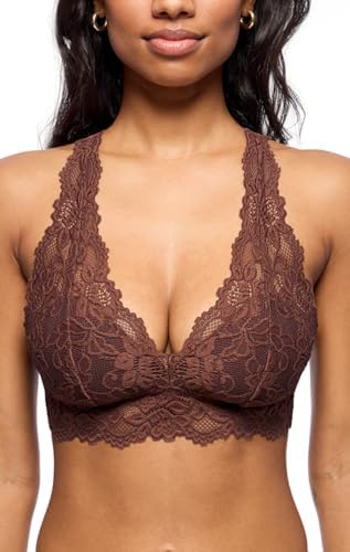 Mia Lace Bralette for Women, Unpadded and Unlined Wireless Bra, P...