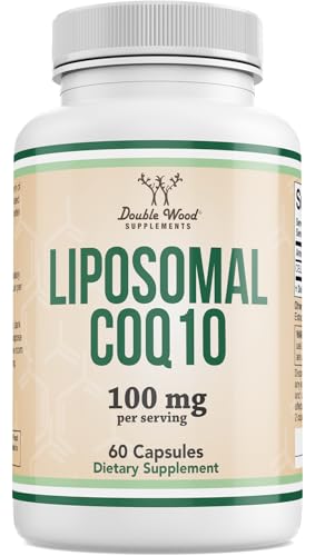 Liposomal CoQ10 Supplement for Antioxidant & Energy Support (100mg Per Serving 60 Day Supply) Third Party Tested Vegan Safe Non-GMO by Double Wood