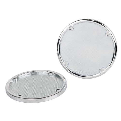 Image of Chrome Rear Speaker Trim Grills Mesh Covers Compatible with 2006-2013 Harley Electra Glide Street Glide Ultra Classic FLH