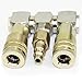 LEFITPA Replacement Double Swivel Manifold with Two 1/4 Inch Steel Industrial Couplers & One 1/4 Inch Steel Plug Kit for Interstate Pneumatics FS244-KH4