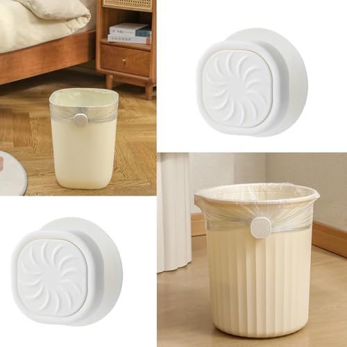 Image of 2 Pack Trash Bags Tuck Buckle Cinch Non-Slip Rotating Tightening Clips Instead of Elastic Bands Bag Liner Wrap Holder for Gabage Can Cylinder Waste Bin Kitchen Office Bedroom Bathroom