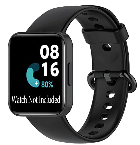 Mobistyle Redmi Watch 2 Lite Strap Silicone Wristband smartwatch Strap only for Redmi Watch 2 Lite (Black)