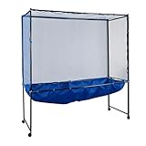 DRKSBESTO Standing Table Tennis Ball Catch Net, 82.68'x15.75' Extra-Wide Ping-Pong Ball Recycling Net, Durable Ball Collector for Training Practice, Portable with Wheels, Easy Assembly
