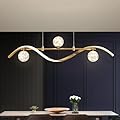 homary 40.1" Dimmable Kitchen Island Lighting Gold 4-Light Dining Room Light Fixture Over Table Linear LED Chandelier Island Lights for Kitchen