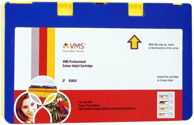 Professional Colour Inkjet Cartridge E-5852 (CMYK) Suitable for Epson Printer Picture Mate PM 210 / PM 215 / PM 235 / PM 245 / PM 250 / PM 270 / PM 310