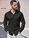 COOFANDY Men Long Sleeve Button Up Shirts Summer Lightweight Slim Fit Dress Shirts Black