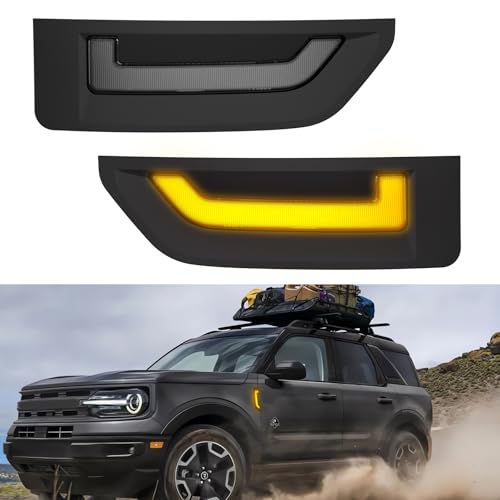 LitMiRaCle Side Marker Lights for Ford Bronco Sport 2021-2024, LED Turn Signal Lights Blinker Lights for Bronco Sport Base/Big Bend/Outer Banks/Badlands/First Edition 2021-2024 Exterior Accessories