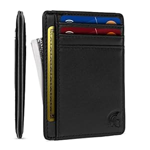 POWR Mens Wallet, Slim RFID Blocking Minimalist Credit Card Holder (Black), Holds up to 7 Cards and Bank Notes, Ideal…